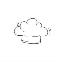 Hand Drawn illustration of chef hat icon. Doodle Vector Sketch Illustration