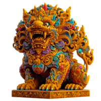 ai généré barong statue isolé sur transparent Contexte png