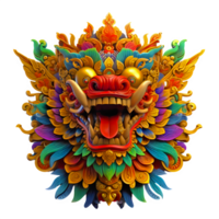 AI generated barong statue isolated on transparent background png