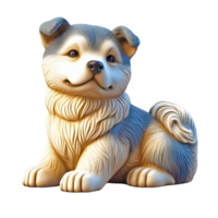 ai gerado cachorro estátua isolado em transparente fundo png