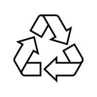 reciclaje icono aislado en blanco antecedentes. flecha ese gira interminablemente reciclado concepto. reciclar eco símbolo, ecología icono reciclaje basura. vector ilustración.