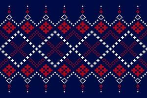 Indigo navy blue geometric traditional ethnic pattern Ikat seamless pattern border abstract design for fabric print cloth dress carpet curtains and sarong Aztec African Indian Indonesian vector