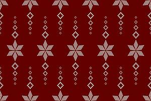 Red Cross stitch colorful geometric traditional ethnic pattern Ikat seamless pattern abstract design for fabric print cloth dress carpet curtains and sarong Aztec African Indian Indonesian vector