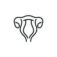 Uterus line icon isolated on white background vector