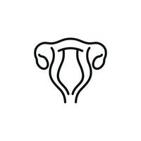 Uterus line icon isolated on white background vector