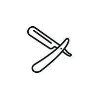 Barber straight razor line icon isolated on white background vector