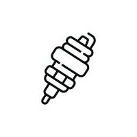 Spark plug line icon isolated on white background vector