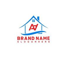 Letter AA and home logo design template. Real estate agency, house and realty logo. vector