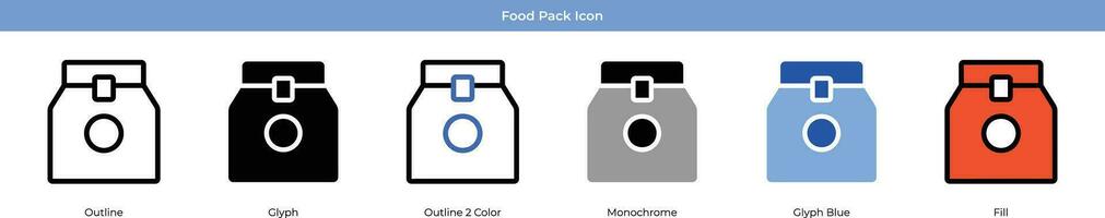 Food pack set with 6 style vector