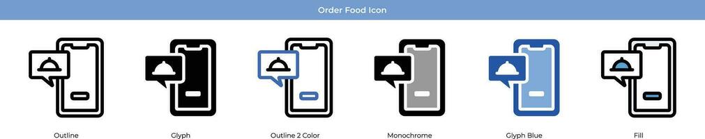 Order food set with 6 style vector