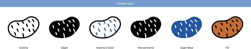 Potato set with 6 style vector