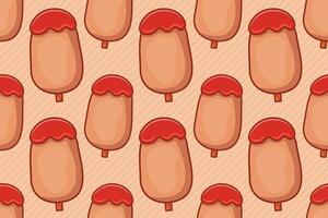 corn dog food seamless pattern vector illustration