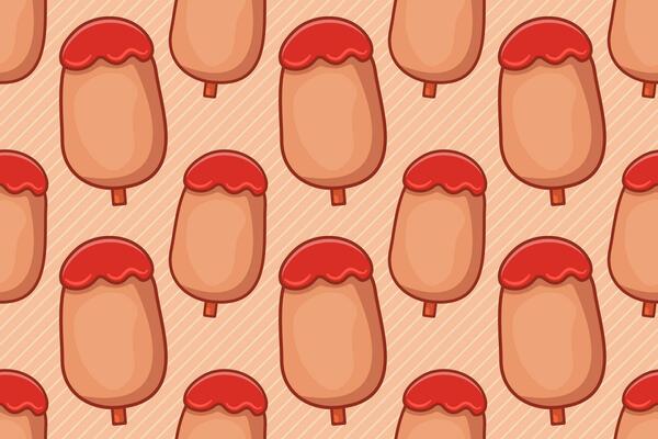corn dog food seamless pattern vector illustration