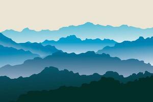 illustration the layer of the mountain with fox background. vector