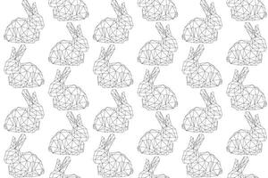 illustration pattern triangle line of rabbit on white background vector