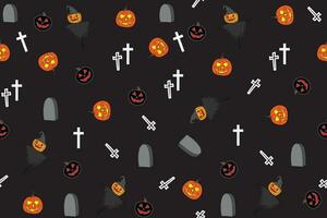 illustration the object of Helloween season on black background. vector