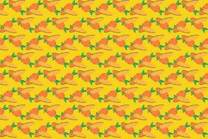 illustration pattern of carrot on yellow background. vector