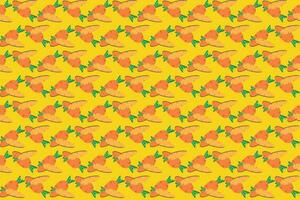 illustration pattern of carrot on yellow background. vector