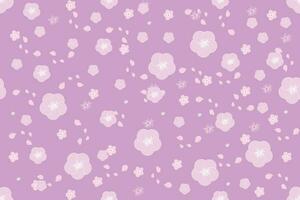 Illustration, Abstract sakura flower and petal fall with soft violet background. vector