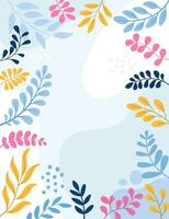 Design banner frame flower Spring background with beautiful. flower background for design. Colorful background with tropical plants. vector