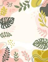 Design banner frame flower Spring background with beautiful. flower background for design. Colorful background with tropical plants. vector