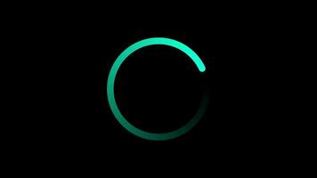 Fading blue circle loading icon loop out animation with black background video