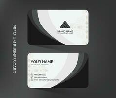 Abstract stylish wave business card template design with mockup and background vector