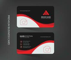 Modern red and white business card template design vector