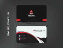 Modern red and white business card template design vector