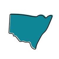 New South Wales NSW state of Australia map design. vector