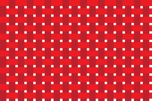 illustration of red ribbon woven pattern on dark white background.