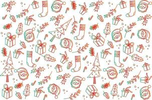 illustration line object of Christmas season on empty background. vector