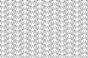 illustration the head of white cat pattern on grey background. vector