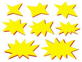 yellow star for surprise sale shock promotion price tag set vector design