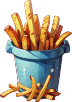 AI generated French Fries in Bucket Pack Cartoon png