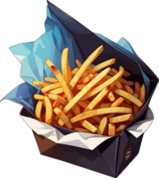 AI generated French Fries in Box Illustration png