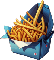 AI generated French Fries in Pack Cartoon png