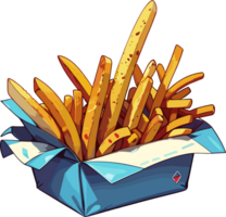 AI generated French Fries in Cardboard Pack Cartoon png