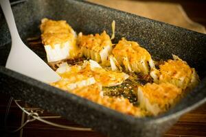 cabbage in batter baked with cheese in the form photo
