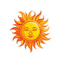 ai generiert das Sonne künstlerisch Stil Illustration Karikatur Sonne Logo Nein Hintergrund perfekt zum drucken auf Nachfrage Fan-Shop png