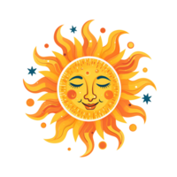 AI generated The Sun Artistic Style Illustration Cartoon Sun Logo No Background Perfect for Print on Demand Merchandise png