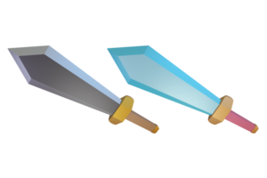 3D render of a cartoon sword png