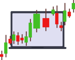 stock marknadsföra Graf Diagram i en bärbar dator skärm png