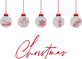 merry christmas banner with hanging ball decoration or christmas background png