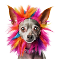 AI generated Fashion dog portrait isolated on transparent background, created with generative AI png