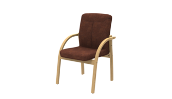 een stoel met een bruin stoel en houten kader png