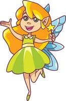 Little Green Fairy on White vector