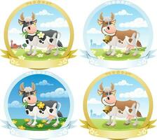 Dairy Products Labels vector