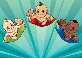 Flying Babies Background vector