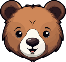 AI generated Bear face clipart design illustration png